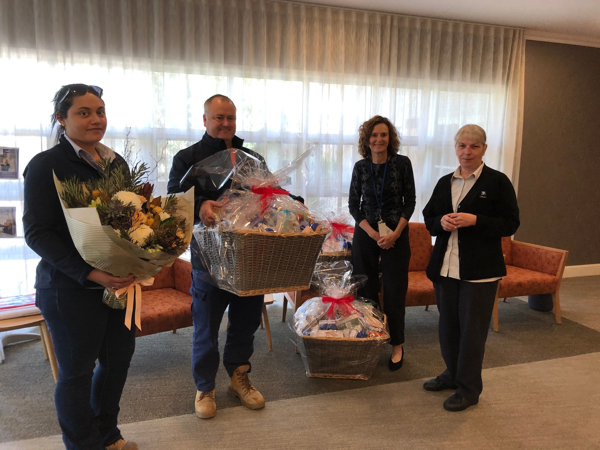 Calvary Muswellbrook Retirement Community residents were delighted to receive gift hampers donated by Malabar Coal