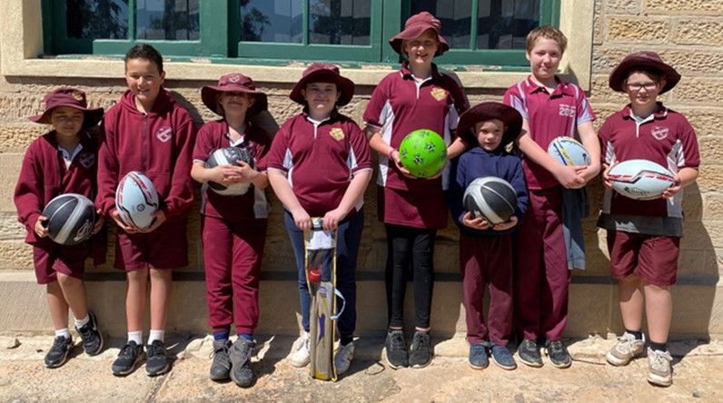 Jerry Plains Public School, with its 32 students, received a generous donation of sporting equipment from a mining company based in the Hunter Valley.